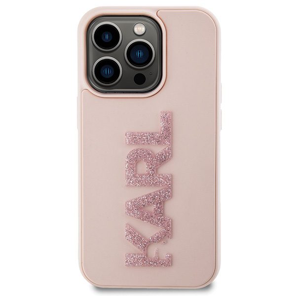 346660_oryg Karl Lagerfeld case for iPhone 15 Pro 6,1" KLHCP15L3DMBKCP pink HC 3D Logo Glitter