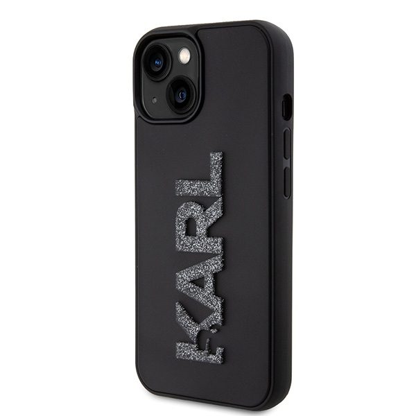 346675_oryg Karl Lagerfeld case for iPhone 15 6,1" KLHCP15S3DMBKCK black HC 3D Logo Glitter