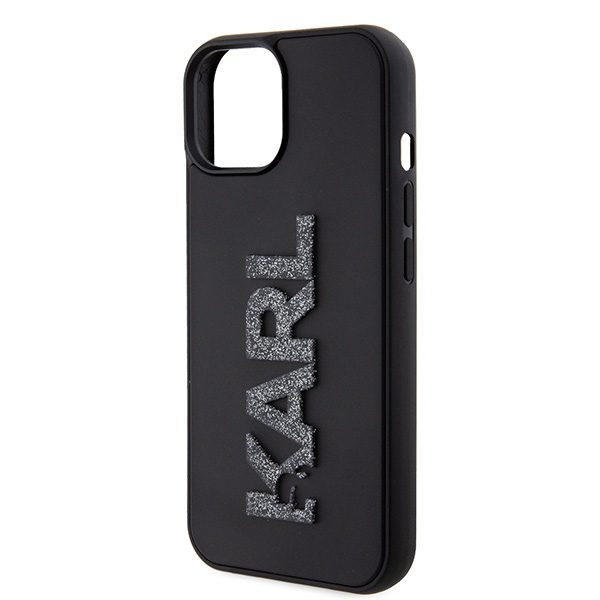 346679_oryg Karl Lagerfeld case for iPhone 15 6,1" KLHCP15S3DMBKCK black HC 3D Logo Glitter