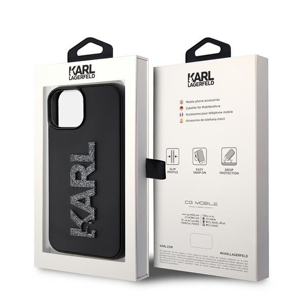346681_oryg Karl Lagerfeld case for iPhone 15 6,1" KLHCP15S3DMBKCK black HC 3D Logo Glitter