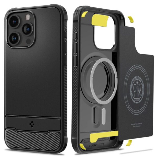 Spigen Rugged Armor Mag Magsafe case for iPhone 15 Pro 6,1" matte black