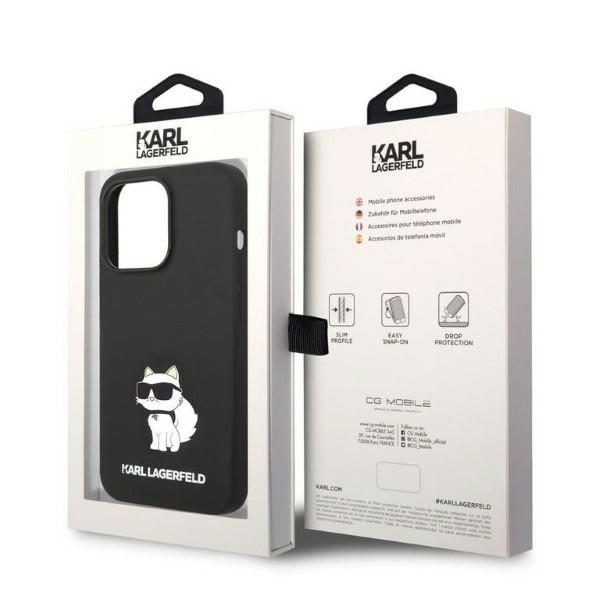 Karl Lagerfeld case for iPhone 14 Pro Max 6,7" KLHCP14XSNCHBCK black hardcase Silicone Choupette