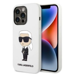 347837_oryg Karl Lagerfeld case for iPhone 14 Pro Max 6,7" KLHCP14XSNIKBCH white hardcase Silicone Ikonik