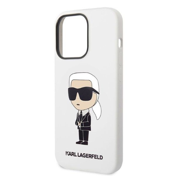 Karl Lagerfeld case for iPhone 14 Pro Max 6,7" KLHCP14XSNIKBCH white hardcase Silicone Ikonik