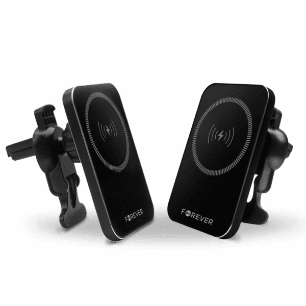 Forever car holder for air vent MACH-100 magnetic with wireless charging black 15W