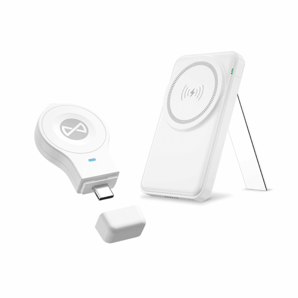 Forever MACS-100 magnetic wireless charging station with power bank white 5in1