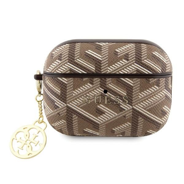 348200_oryg Guess case for AirPods Pro 2 GUAP2PGCE4CW brown Gcube Classic Gold Logo W/Charm