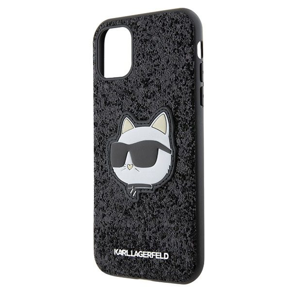 Karl Lagerfeld case for iPhone 11 / XR KLHCN61G2CPK black hardcase Glitter Choupette Patch