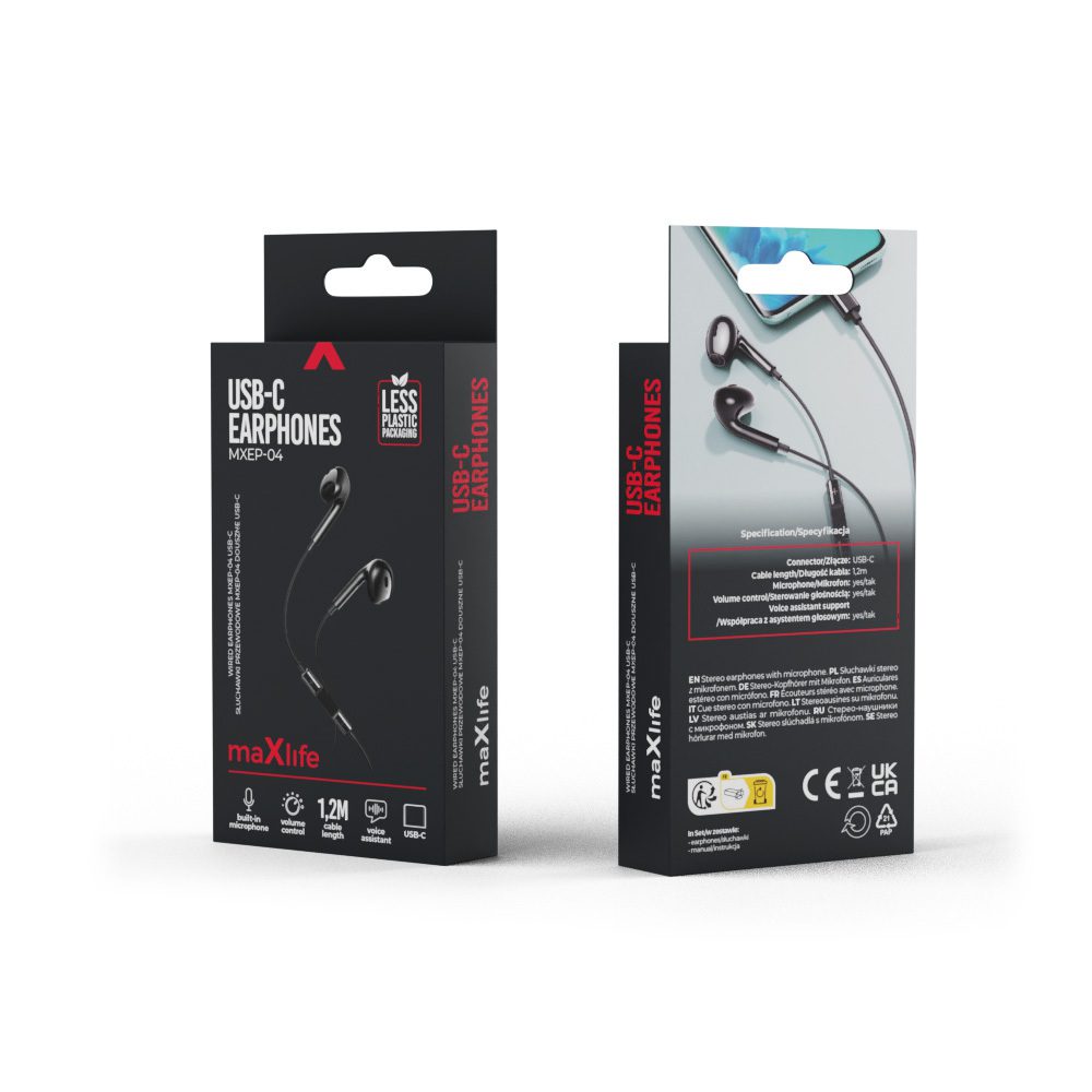 Maxlife wired earphones MXEP-04 USB-C black