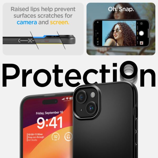 350283_oryg Spigen Thin Fit case for iPhone 15 6,1" black