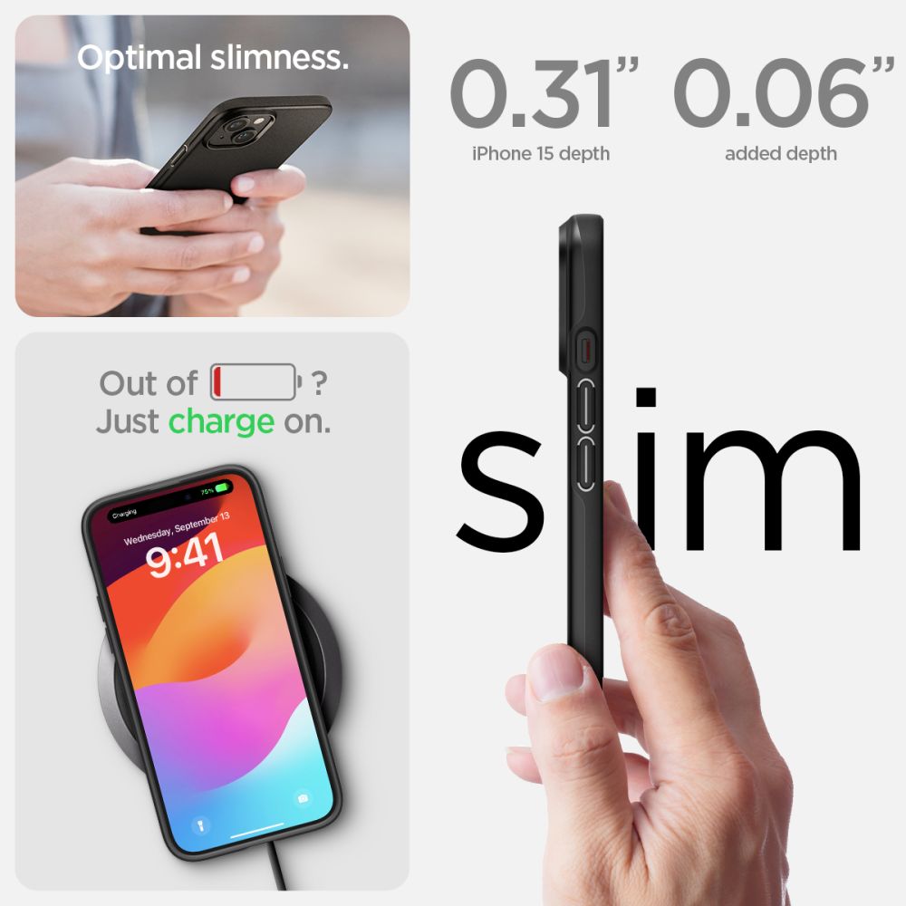 350284_oryg Spigen Thin Fit case for iPhone 15 6,1" black