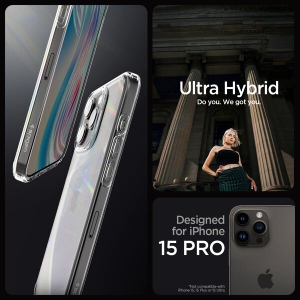 Spigen Ultra Hybrid case for iPhone 15 Pro 6,1" crystal clear