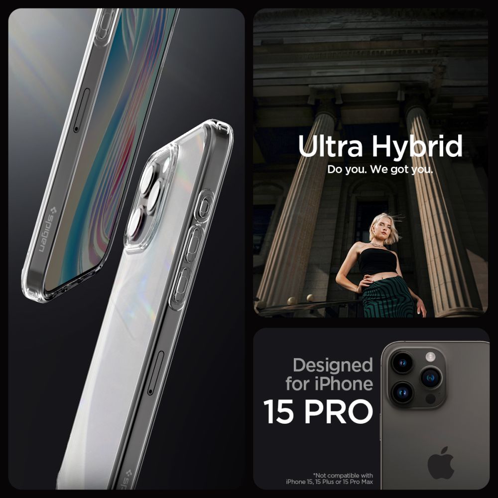 350357_oryg Spigen Ultra Hybrid case for iPhone 15 Pro 6,1" frost clear