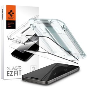 Spigen tempered glass GLAS.TR "EZ FIT" FC 2-PACK for iPhone 15 Pro Max 6,7" black
