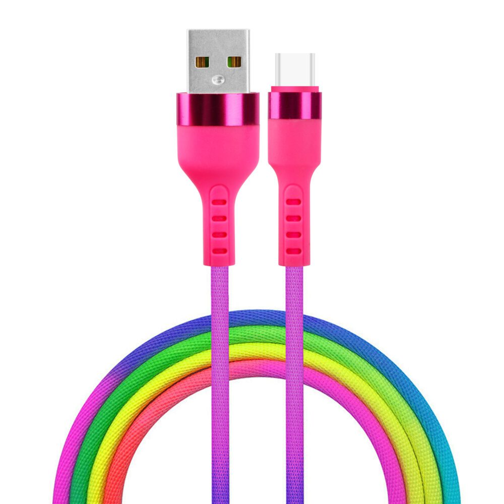 351098_oryg Setty USB - USB-C cable 1,2 m 2,1A KNA-C-1.22.113 rainbow