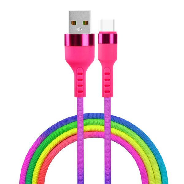 351098_oryg Setty USB - USB-C cable 1,2 m 2,1A KNA-C-1.22.113 rainbow