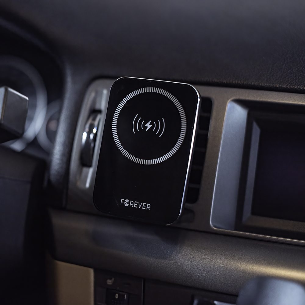 351421_oryg Forever car holder for air vent MACH-100 magnetic with wireless charging black 15W