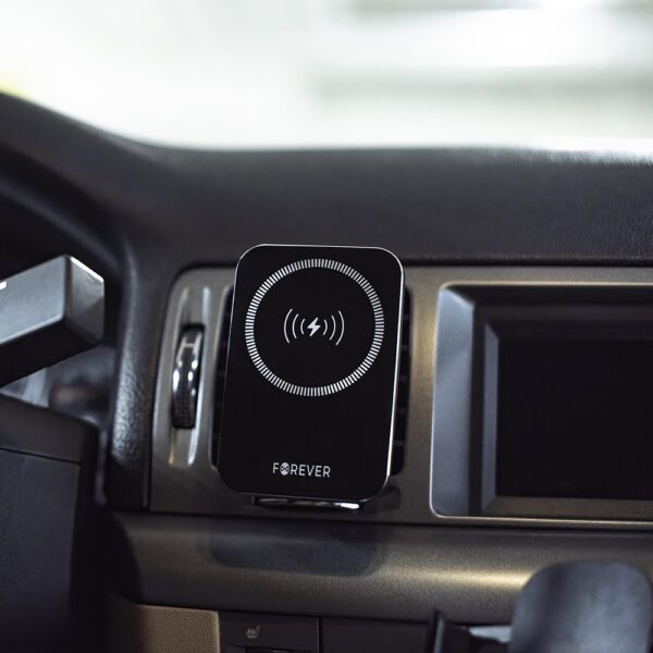 Forever car holder for air vent MACH-100 magnetic with wireless charging black 15W