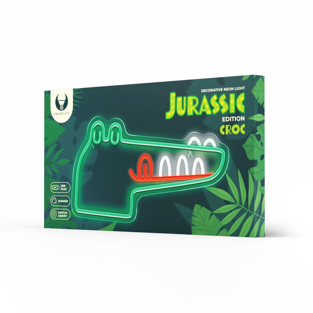 352528_oryg Neon PLEXI LED JURASSIC CROC green FLNJ03 Forever Light