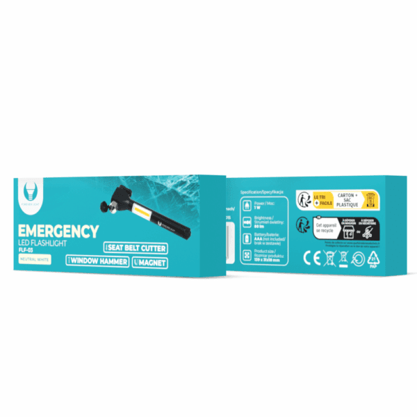 352574_oryg Forever Light LED flashlight EMERGENCY with hammer and magnet 2xAAA COB FLF-03
