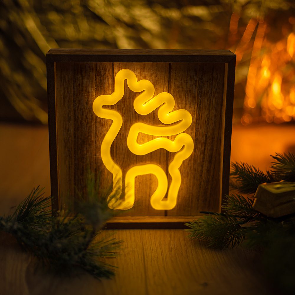 352903_oryg Neon Wood Frame LED DEER warm white FLNW01 Forever Light
