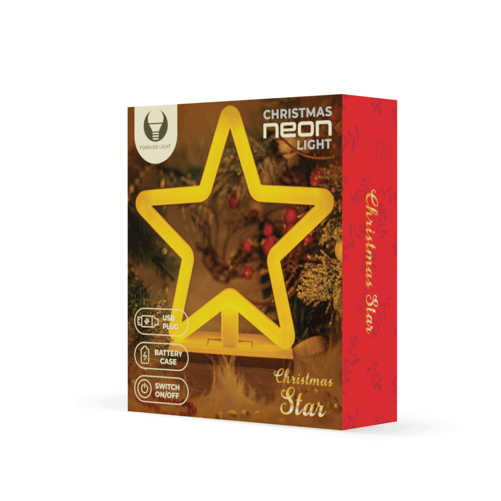 352905_oryg Neon Wood Stand LED STAR warm white FLNW04 Forever Light