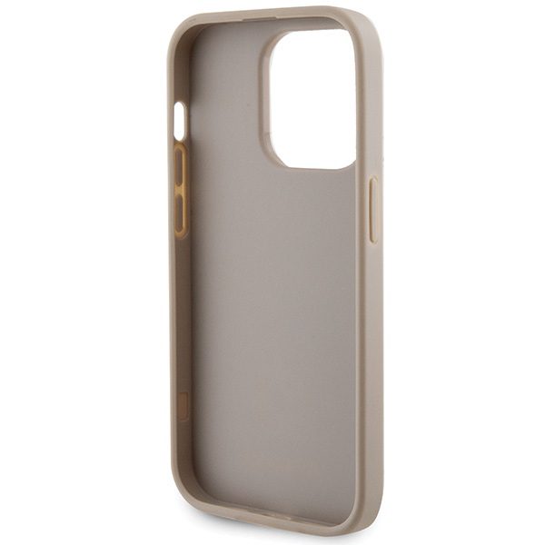 354727_oryg Guess case for iPhone 15 Pro 6,1" GUHCP15LPS4DGPD gold HC PU 4G Metal Logo Strass
