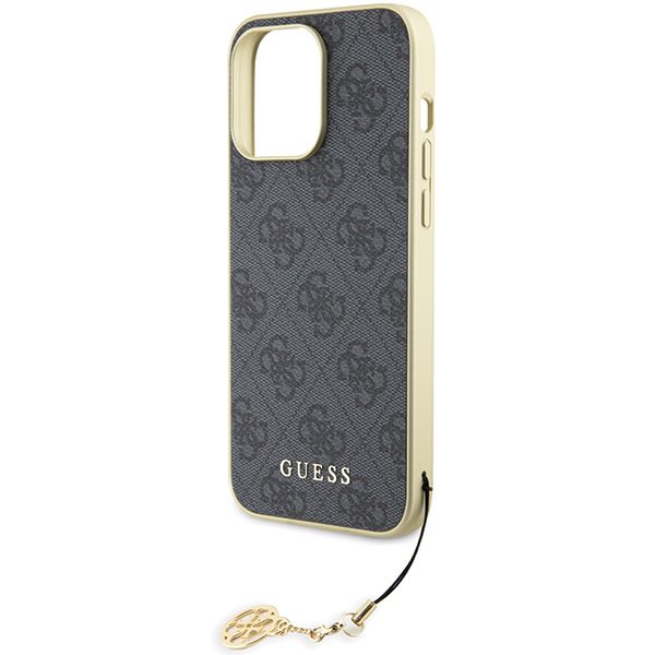 Guess case for iPhone 15 Pro Max 6,7" GUHCP15XGF4GGR gray HC PU 4G Charm