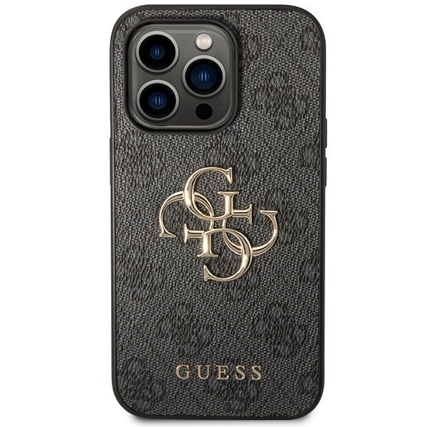 Guess case for iPhone 15 Pro 6,1" GUHCP15L4GMGGR grey hardcase 4G Big Metal Logo