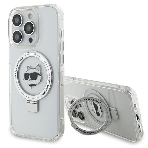 Karl Lagerfeld case for iPhone 15 Pro Max 6,7" KLHMP15XHMRSCHH white HC Magsafe Ringstand CH