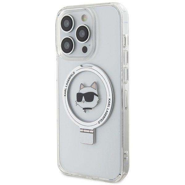 Karl Lagerfeld case for iPhone 15 Pro Max 6,7" KLHMP15XHMRSCHH white HC Magsafe Ringstand CH