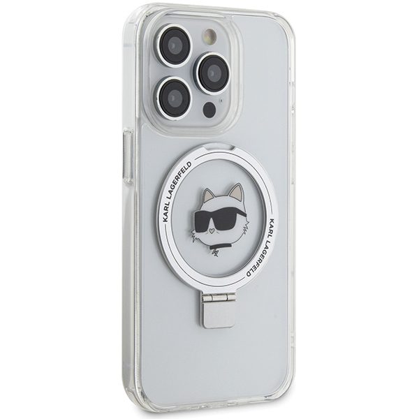 Karl Lagerfeld case for iPhone 15 Pro Max 6,7" KLHMP15XHMRSCHH white HC Magsafe Ringstand CH