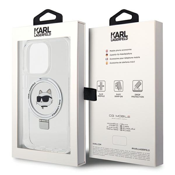 Karl Lagerfeld case for iPhone 15 Pro Max 6,7" KLHMP15XHMRSCHH white HC Magsafe Ringstand CH