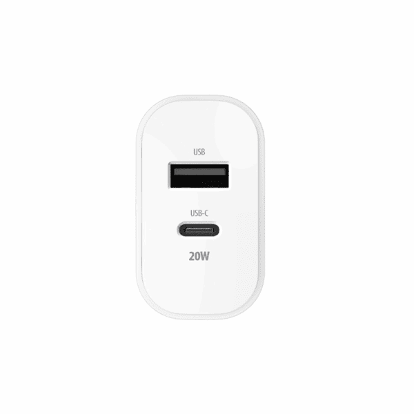 Forever TC-01-20AC PD QC charger 1x USB-C 1x USB 20W white
