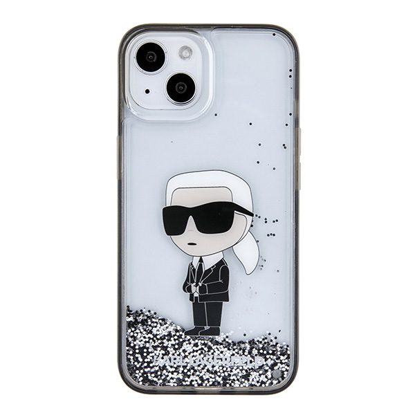 Karl Lagerfeld case for iPhone 15 6,1" KLHCP15SLKKNSK transparentna hardcase Liquid Glitter Ikonik