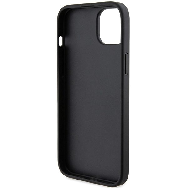 Karl Lagerfeld case for iPhone 15 6,1" KLHCP15SSAPKCNPK black hardcase Saffiano Cardslot Karl&Choupette Metal Pin