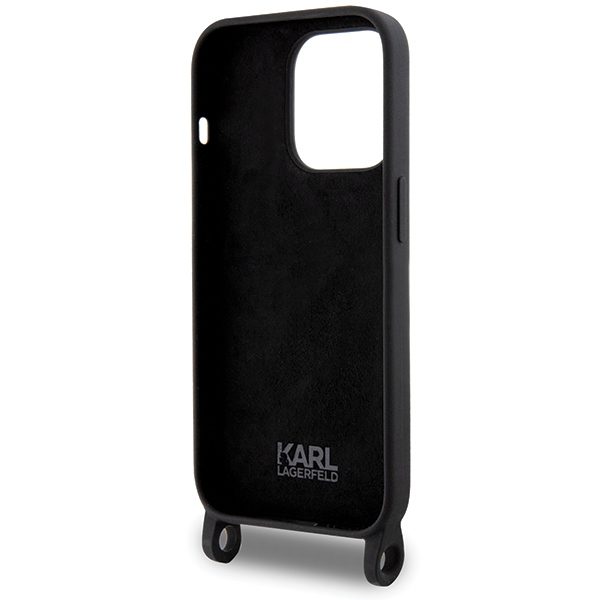 357241_oryg Karl Lagerfeld case for iPhone 15 Pro Max 6,7" KLHCP15XSCBSKNK hardcase black Crossbody Silicone Ikonik