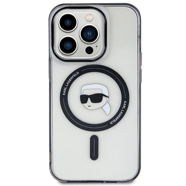 357315_oryg Karl Lagerfeld case for iPhone 15 Pro Max 6,7" KLHMP15XHKHNOTK transparentny hardcase IML Karl`s Head MagSafe