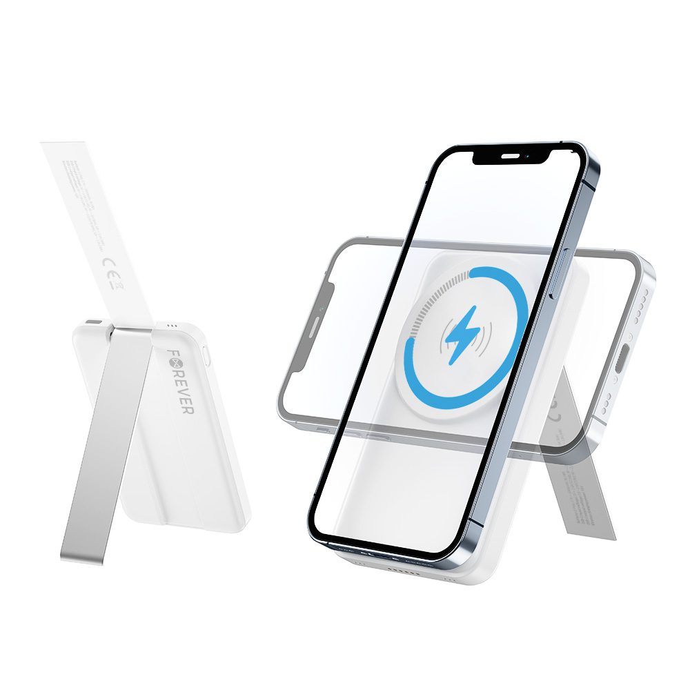 357422_oryg Forever MACS-100 magnetic wireless charging station with power bank white 5in1