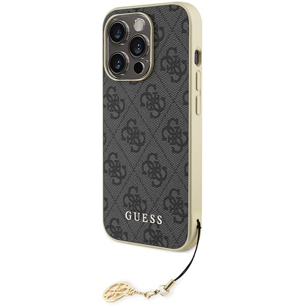 Guess case for iPhone 15 Pro 6,1" GUHCP15LGF4GGR gray hardcase 4G Charms Collection