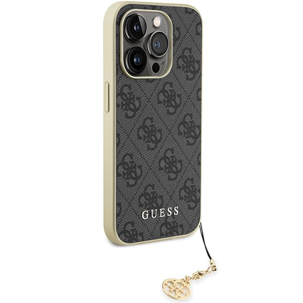 Guess case for iPhone 15 Pro 6,1" GUHCP15LGF4GGR gray hardcase 4G Charms Collection