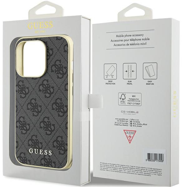 Guess case for iPhone 15 Pro 6,1" GUHCP15LGF4GGR gray hardcase 4G Charms Collection