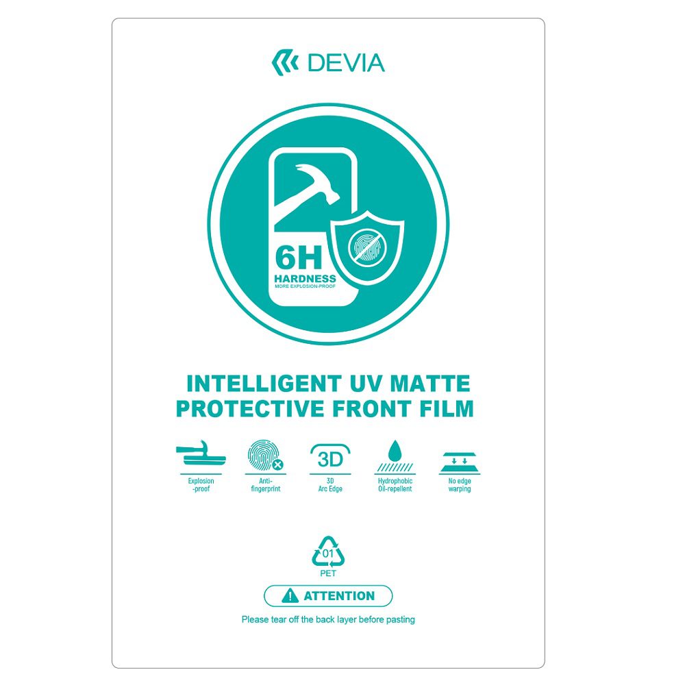358177_oryg Devia Set of smartphone film UV 0,19mm mat 20pcs 6H for the cutting machine