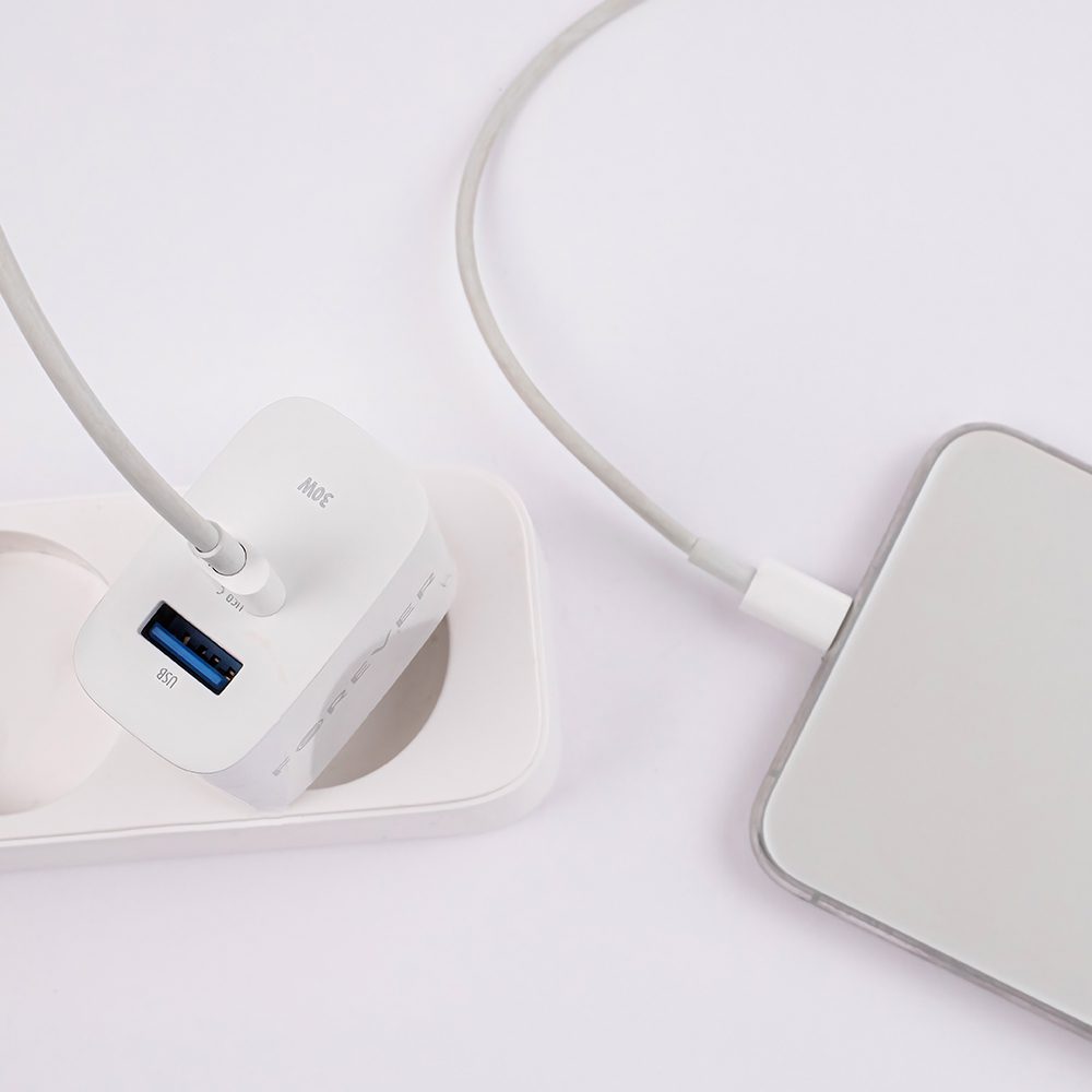358205_oryg Forever TC-07-30AC PD QC charger 1x USB-C 1x USB 30W white