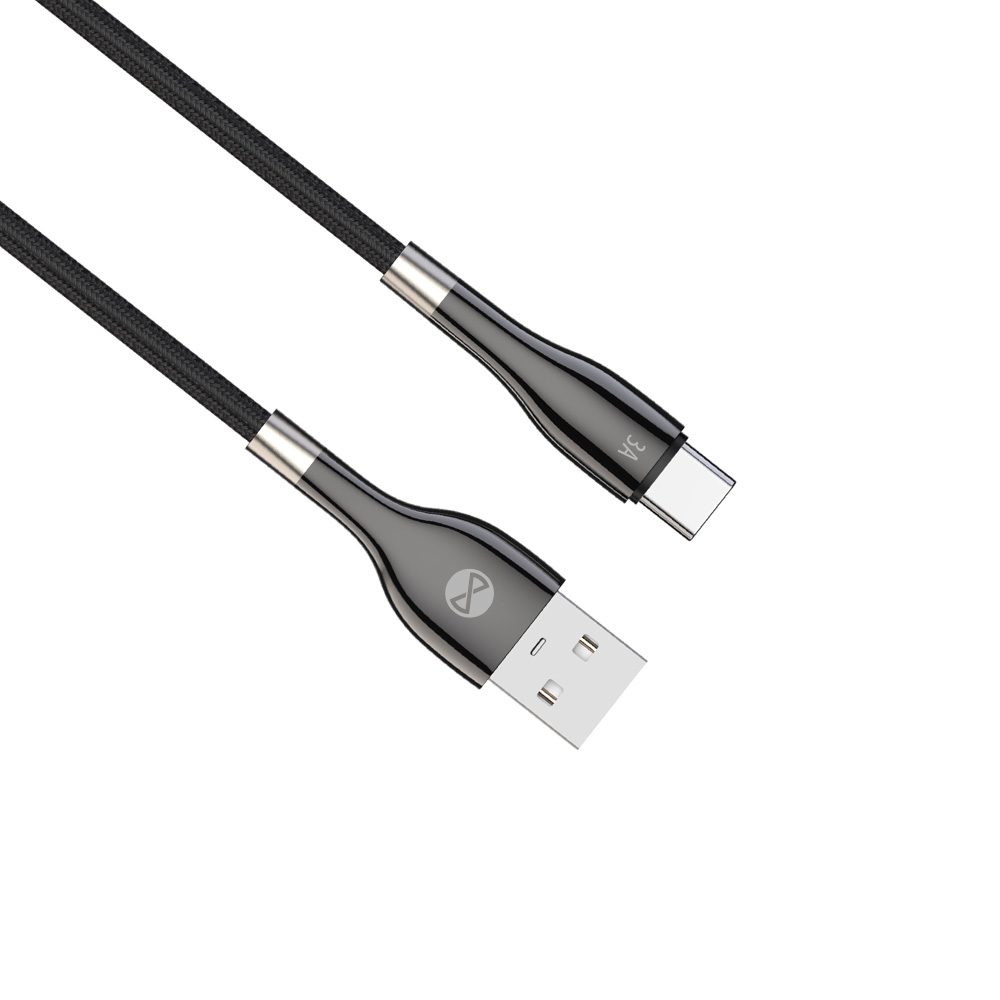 Forever Sleek cable USB - USB-C 1,0 m 3A black