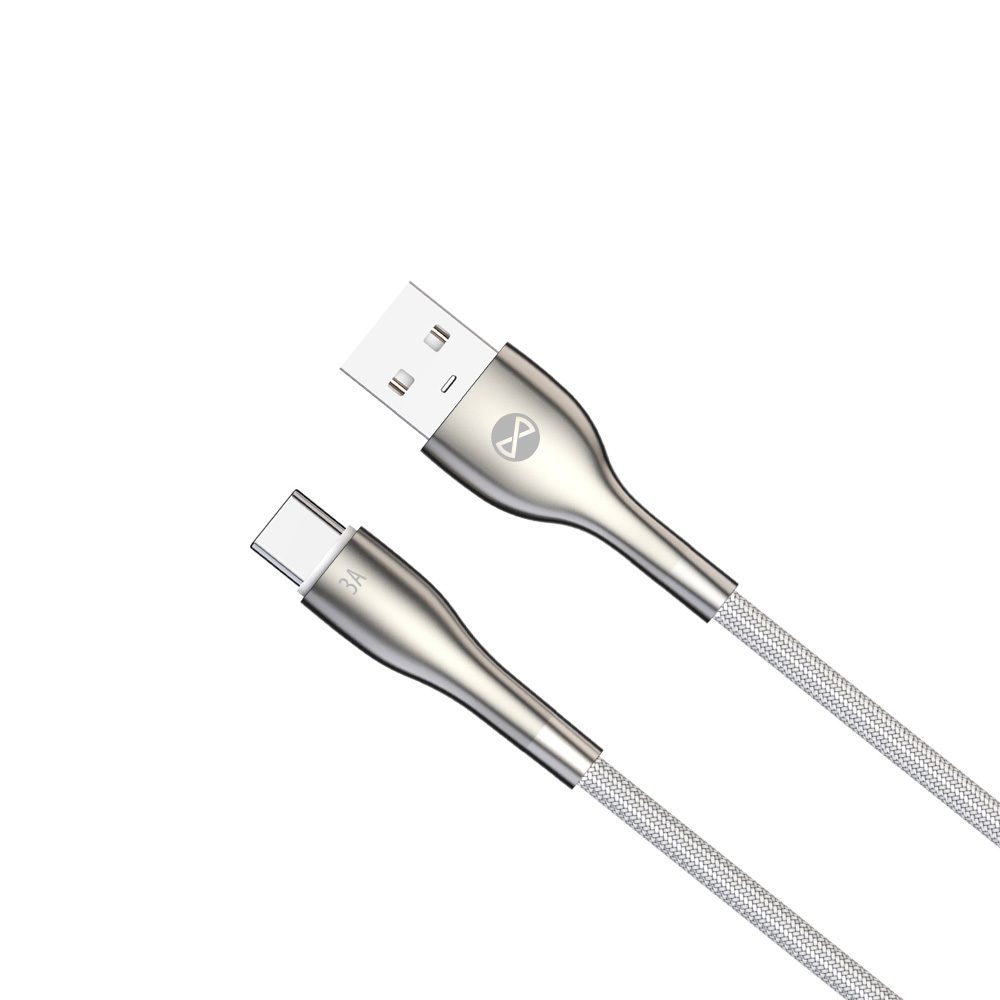 Forever Sleek cable USB - USB-C 1,0 m 3A white