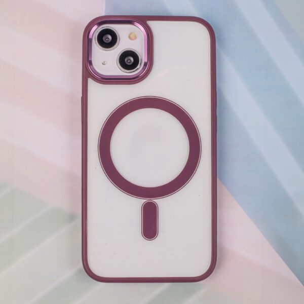 Satin Clear Mag case for iPhone 14 6,1" purple