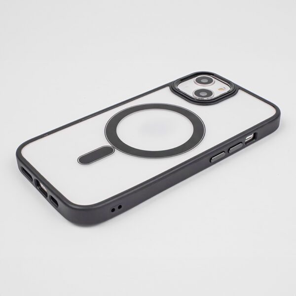 Satin Clear Mag case for iPhone 15 Pro Max 6,7" black