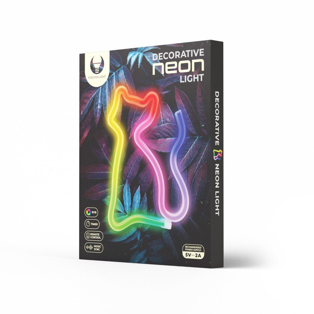 360510_oryg Neon LED RGB CAT FLRN03 + RC Forever Light