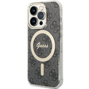 Guess case for iPhone 15 Pro 6,1" GUHMP15LH4STK black HC MAGSAFE IML 4G B